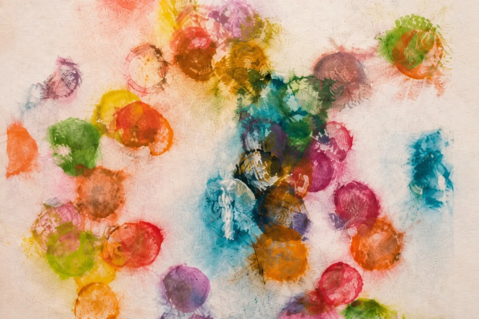 Colourful artwork created by Wyvern's young carers during the Rage Room activity