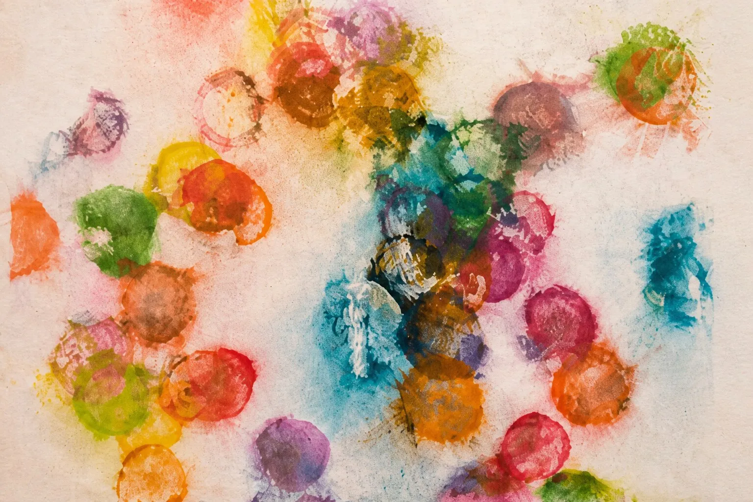 Colourful artwork created during the Young Carers Rage Room activity